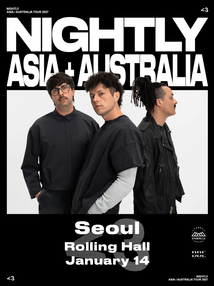 Официальный постер: Nightly – Live, 14 января 2027 года, ROLLINGHALL, Сеул