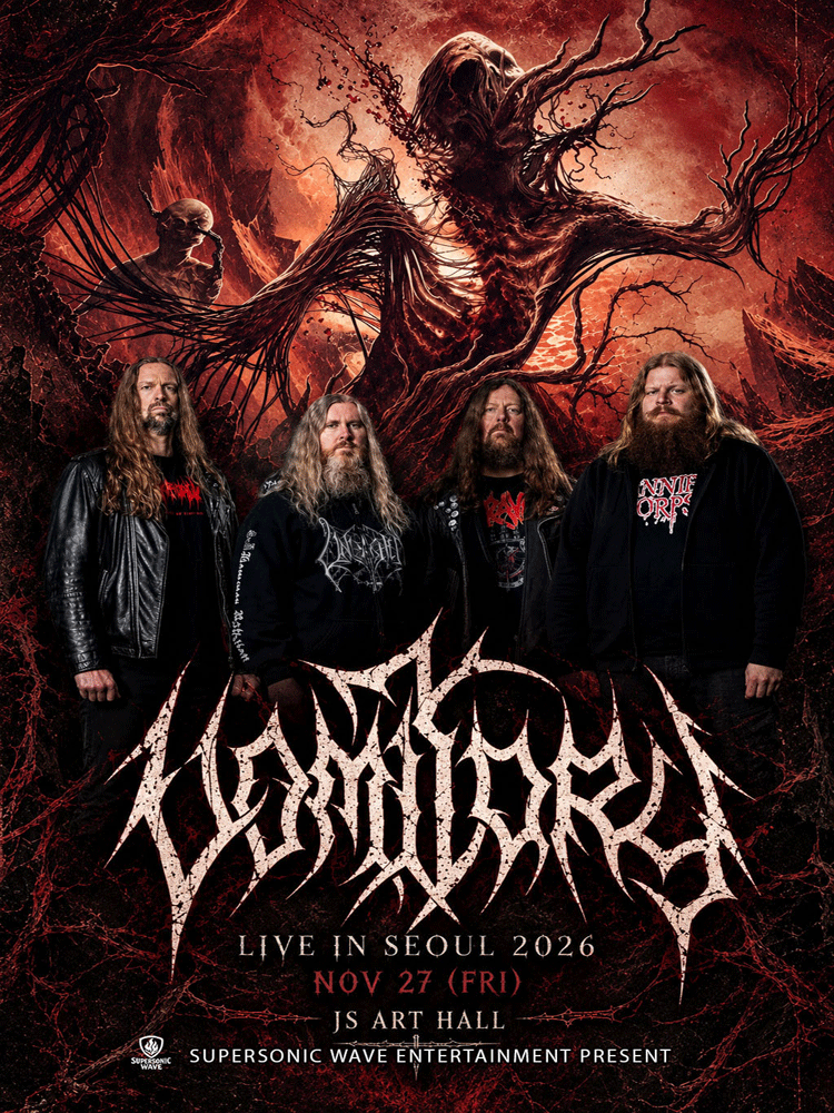 Официальный постер: VOMITORY LIVE, 27 ноября 2026 года, 목동 제이에스아트홀, Сеул
